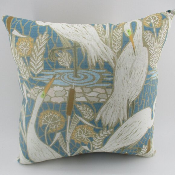 StarDovePillows Other - 13.5" New England Style Blue and White Crane Pillow.
